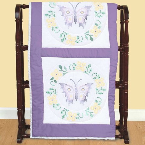 Cross-Stitch Butterfly 18-Inch Quilts Blocks 732-347