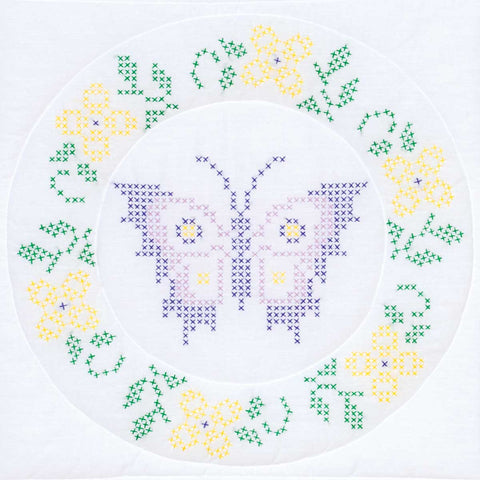 Cross-Stitch Butterfly 18-Inch Quilts Blocks 732-347