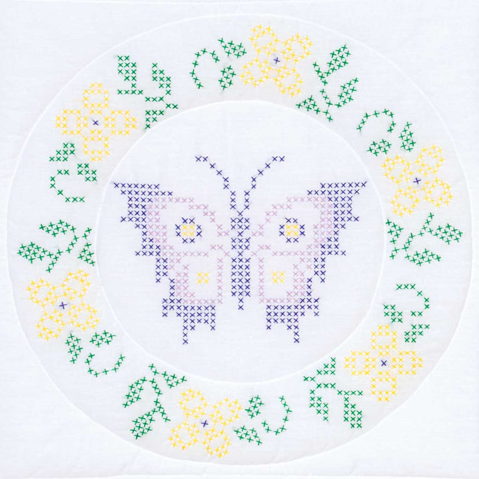 Cross-Stitch Butterfly 18-Inch Quilts Blocks 732-347