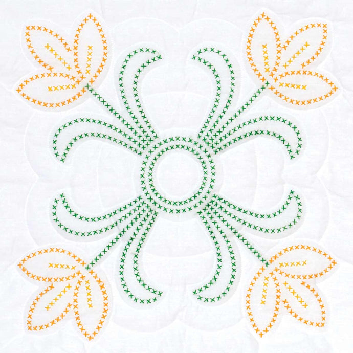 Cross-Stitch Tulips 18-Inch Quilt Blocks 732-728