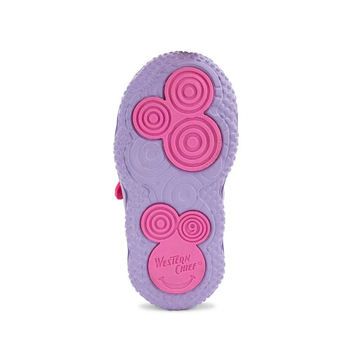 Western Chief girls' Shore Runner sandal in purple showing sole