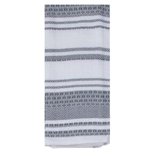 Gray striped tea towel