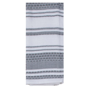 Gray striped tea towel