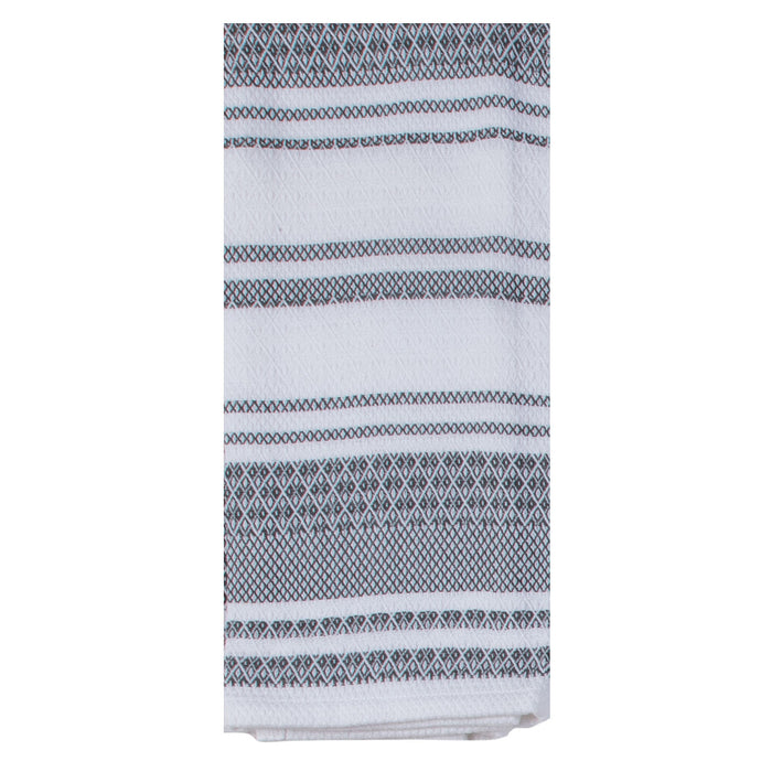 BOHEMIAN BLUE FLOUR SACK KT with intricate pattern which looks like stripes from farther away or if blurred