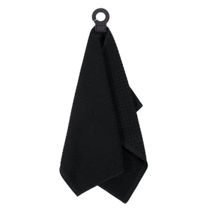 Ritz Hook and Hang Woven Kitchen Towel, Set of 2 - Black