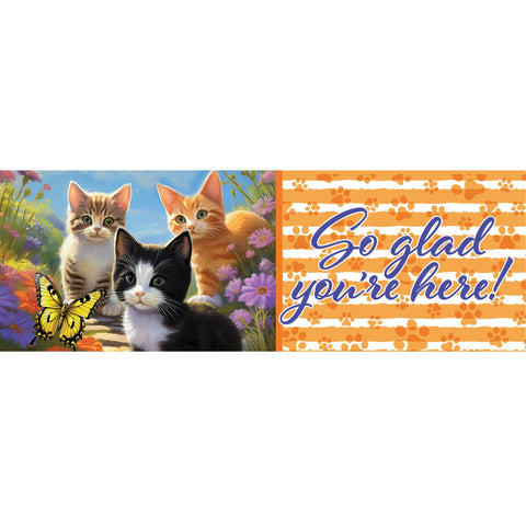 Custom Decor Signature Sign showing kittens & butterflies
