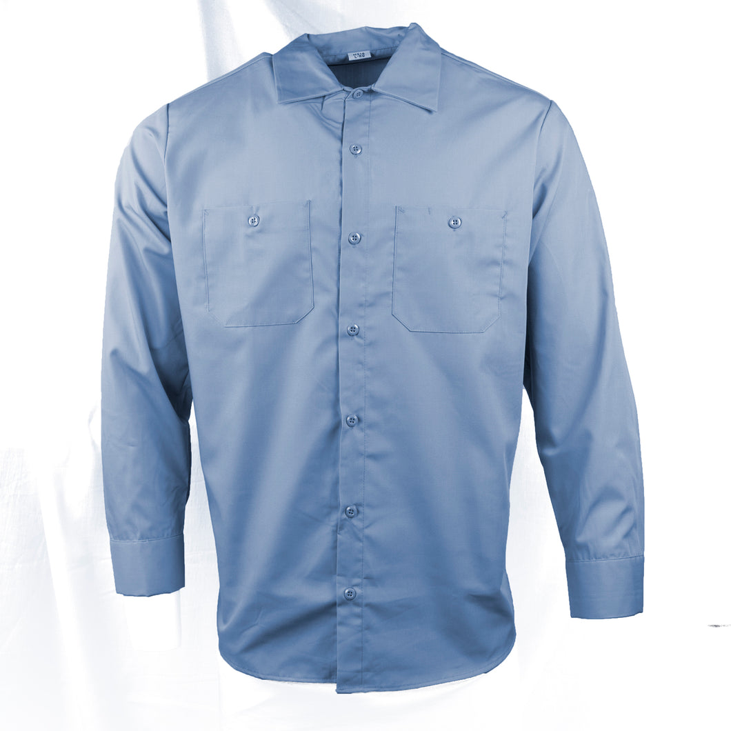 Painted Desert® Long Sleeve Button Down Lightweight Solid Twill Shirt in Red