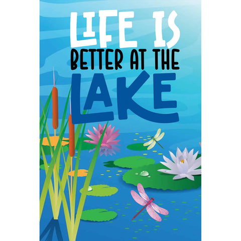 Wind Current garden flag showing Lake Life