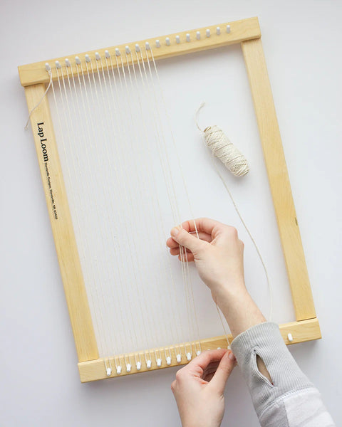 Stringing the Friendly Loom Lap Loom