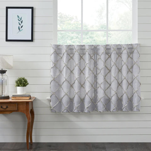 lattice tier set, Frayed Lattice Curtains 80