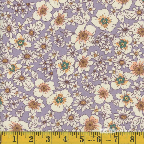 lavender, Floral Airlflow Polyester Fabric 1378
