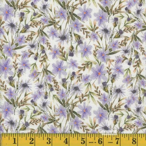 lavender, Wildflower Seersucker Stretch Fabric 1406