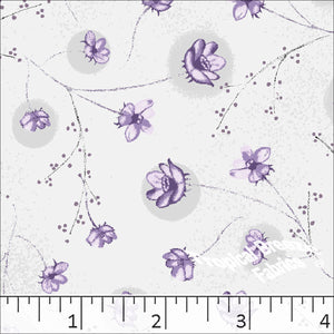 Floral Poly Cotton Dress Fabric lavender