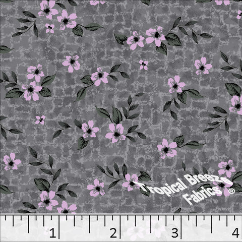 lavender, Floral Standard Weave Poly Cotton Fabric 6223