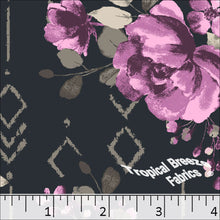 Standard Weave Geometric Floral Poly Cotton Fabric 6118 lavender