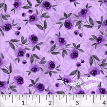 Standard Weave Rose Print Poly Cotton Fabric 6154 lavender