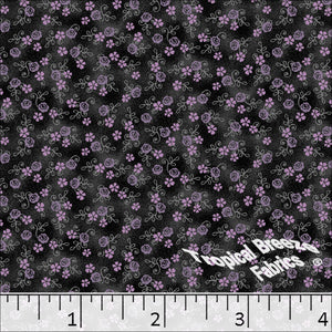 Standard Weave Roses Print Poly Cotton Fabric 6074 lavender