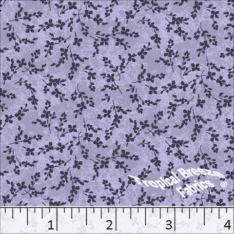 lavender, Standard Weave Small Floral Print Poly Cotton Fabric 6289