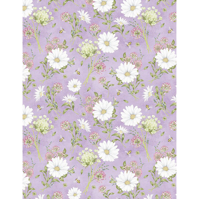 Lavender floral fabric