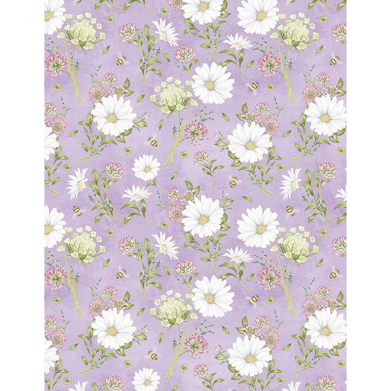 Lavender floral fabric