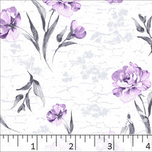 lavender, Standard Weave Floral Poly Cotton Fabric 6233