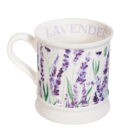 lavender, Cottage Garden Ceramic Coffee Cup with Gift Box, 14 oz CO