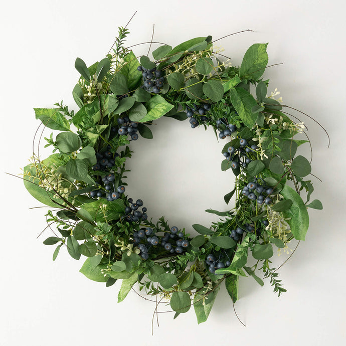 Green Leaf Blueberry Wreath LBRWR