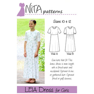 Girls' Leia Knit Dress Pattern sizes 10 and 12