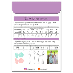 Girls' Leia Knit Dress Pattern back