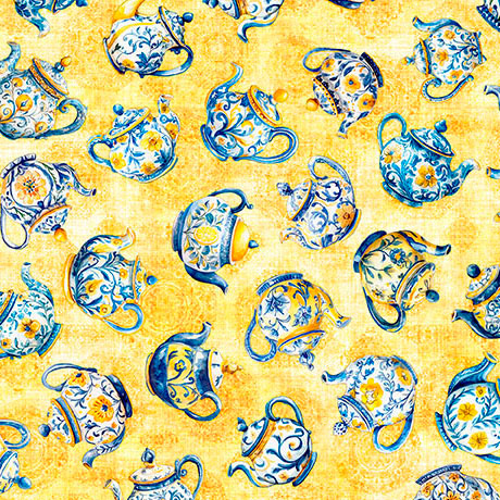 lemon, Citrus Bliss Collection Teapots Cotton Fabric 31715