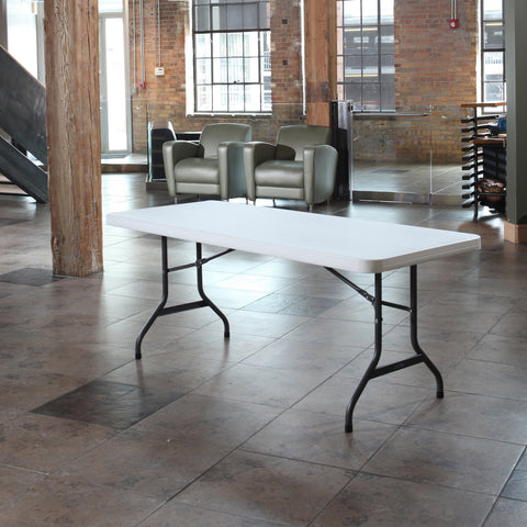 White folding table
