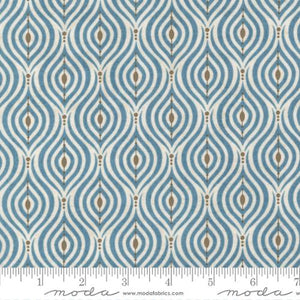 Nutmeg Collection Apple Core Geometric Cotton Fabric 30703 light blue