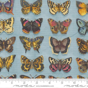 Junk Journal Collection Butterflies Cotton Fabric Light Blue