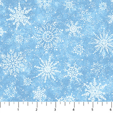 All That Glitters Collection Snowflake Cotton Fabric 27043G light blue