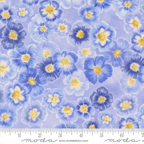 light blue, Delphinium Collection Auricula Floral Cotton Fabric 24650
