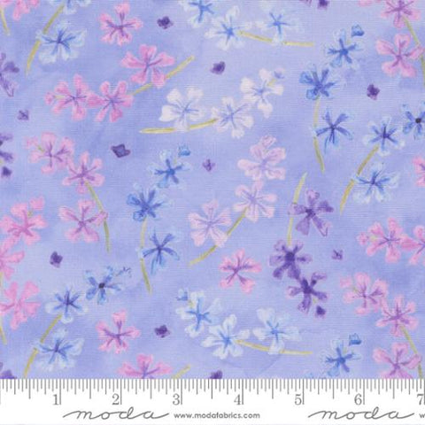 light blue, Delphinium Collection Lilac Florals Cotton Fabric 24651