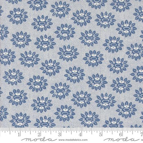 light blue, Larking Collection Florals Cotton Fabric 24632