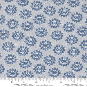 light blue, Larking Collection Florals Cotton Fabric 24632