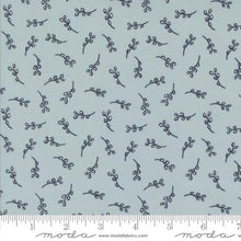 light blue, Larking Collection Leafy Cotton Fabric 24636