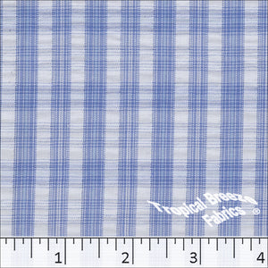 Seersucker Small Plaid Dress Fabric 48130 light blue
