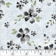 light blue, Standard Weave Floral Poly Cotton Dress Fabric 6232