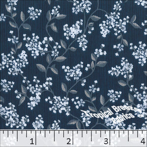 Yoryu Floral Print Polyester Fabric 048426 light blue