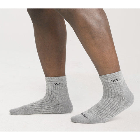 light gray, Men's Solid Cushioned Quarter Socks 9004