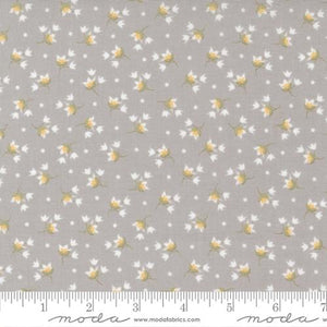 Buttercup and Slate Collection Small Tulip Cotton Fabric light grey