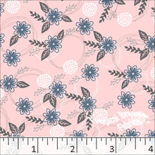 Standard Weave Floral Print Poly Cotton Fabric Light Pink