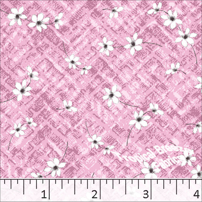 Standard Weave Small Floral Poly Cotton Dress Fabric 6078 light pink