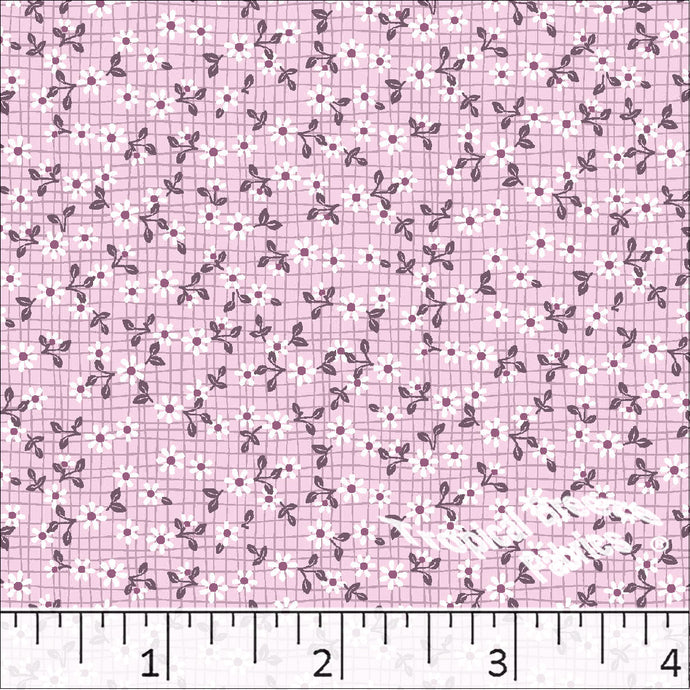 Tiny Floral Print Standard Weave Poly Cotton Fabric 6106 light pink