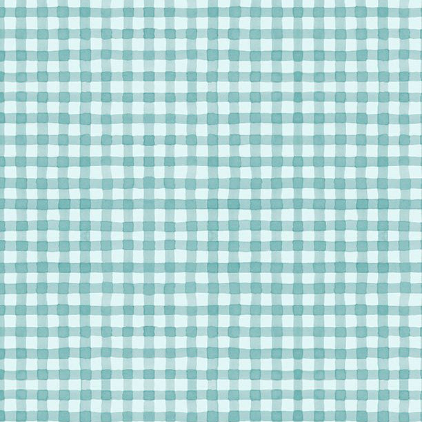 Sunflower Sweet Collection Gingham Cotton Fabric light teal