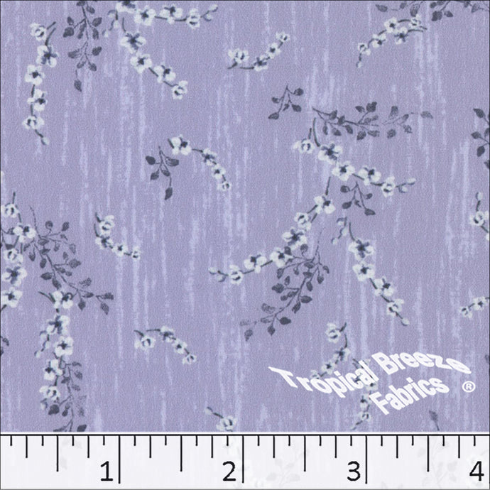 Floral Cream Koshibo Print Polyester Fabric 04741 lilac