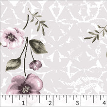 lilac, Standard Weave Floral Poly Cotton Dress Fabric 6235